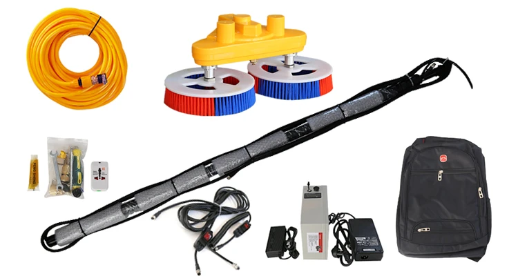 Spin scrubber cleaning brush Solar Panel Cleaning tool - Extendable Glass & Carbon Fiber Pole with Water Fed