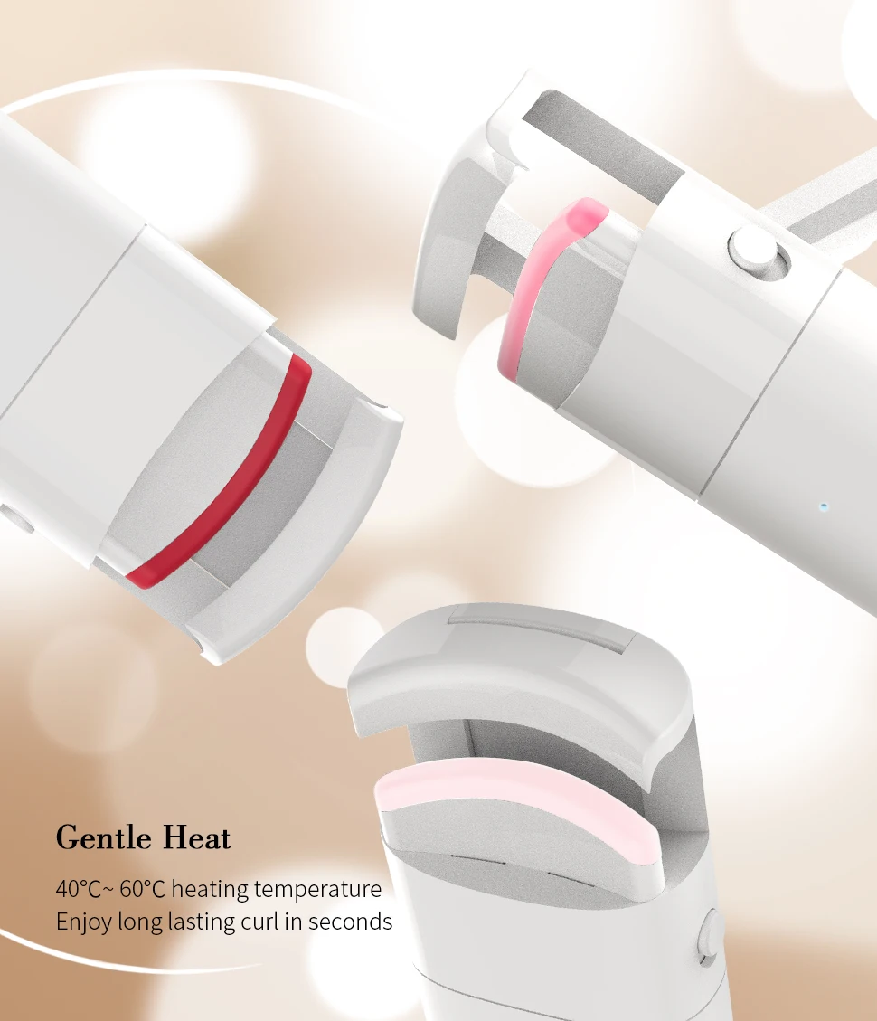 Wide silicone angle Portable Mini Eyelash Curler USB Cable Electric Heated long lasting elektrische wimperkruller Eyelash Curler