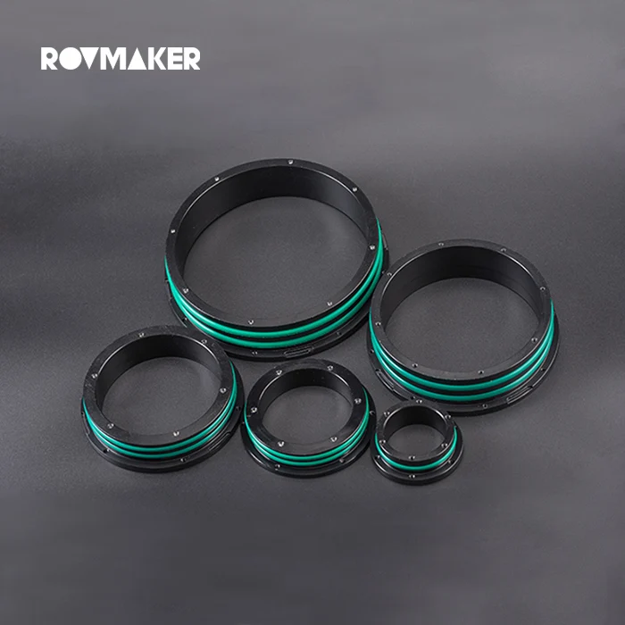 Rovmaker Acrylic Tube Watertight Flange For ROV Under Water Robot Aluminum Alloy Sealed Cabin Flange