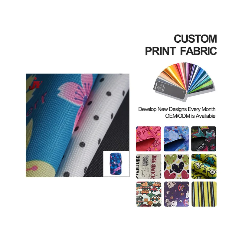 Customized High Quality print 500D 600D oxford pvc coated fabric waterproof for bag use