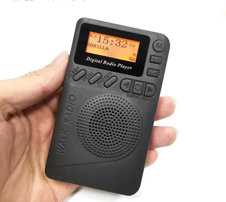 Портативный мини-радиоприемник DAB/FM с проигрывателем TF-карты ЖК-экраном встроенной аккумуляторной батареей кнопкой блокировки таймером сна