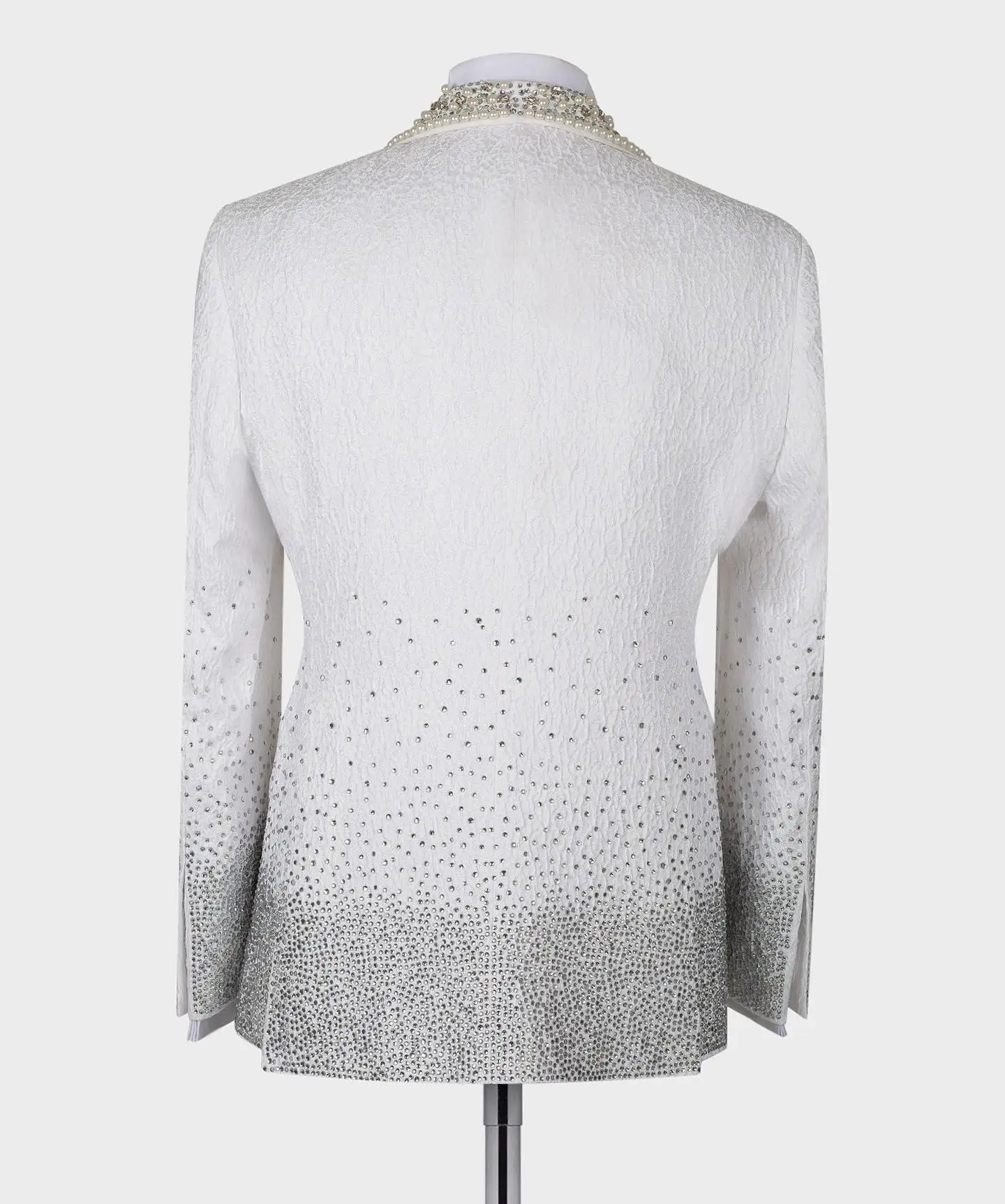 Pearl Ornament Tuxedo Groom Business Party Male Suit Slim Fit Blazer Formal Prom Clothes Men Wedding Suits