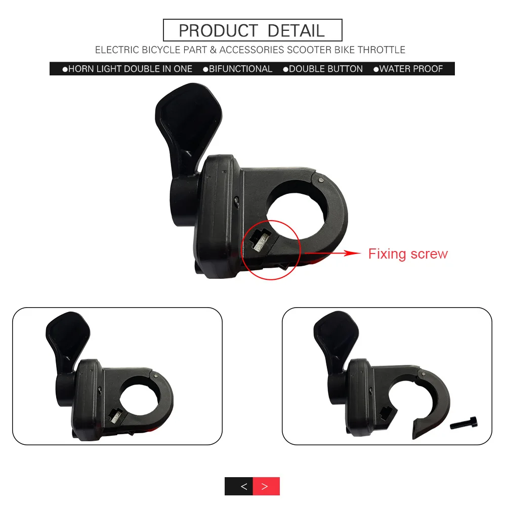 Electric Bicycle Quick Thumb Throttle TT-008 Right Handlebar 3Pin Waterproof SM Connector Ebike Thumb Throttle