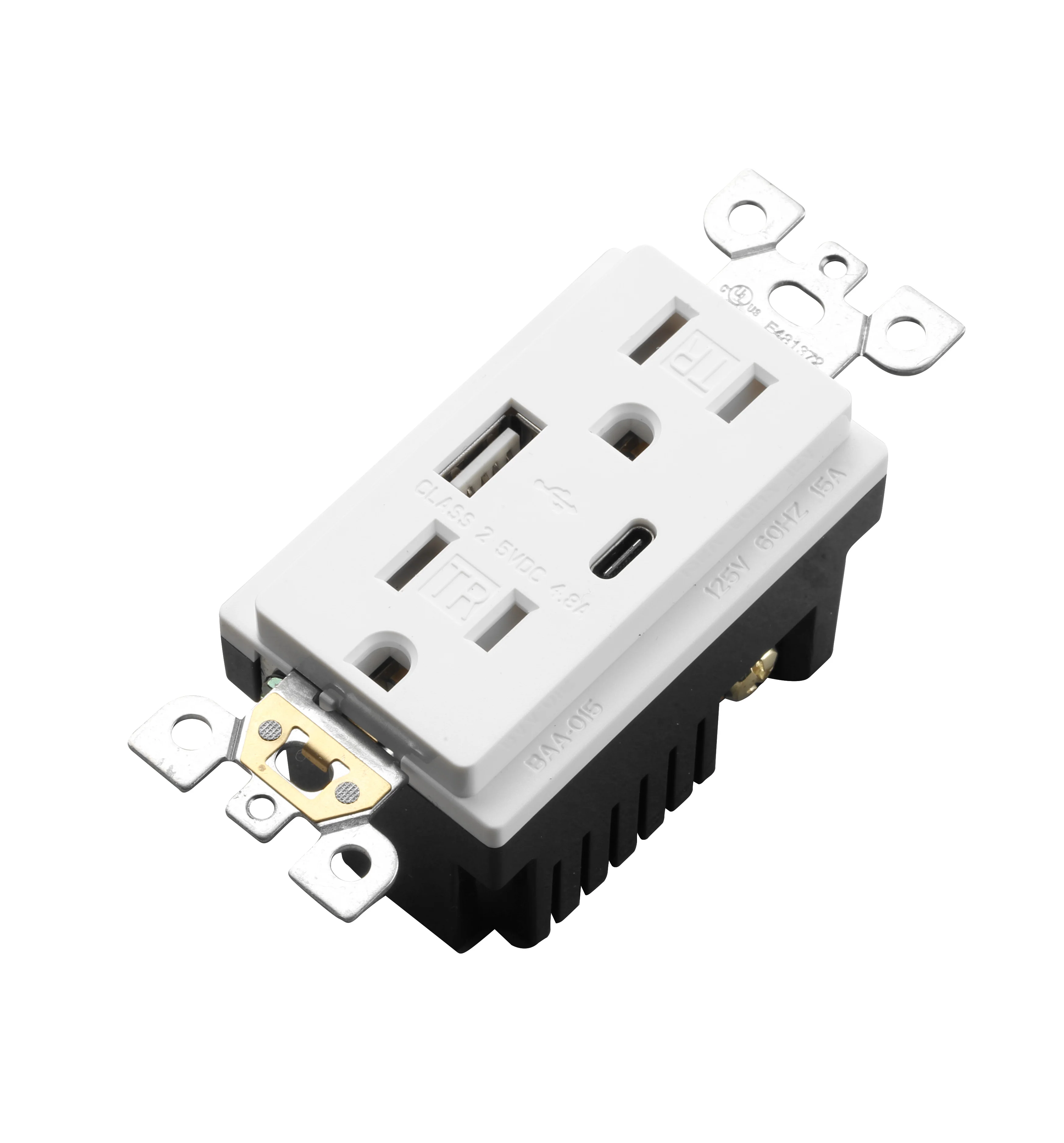  Настенная розетка Barep с USB-разъемом типа C для быстрой зарядки по стандарту