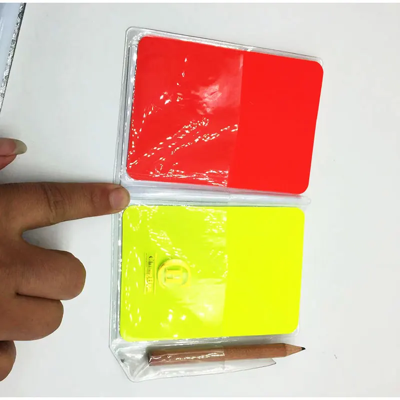Wholesale Referee Cards Notebook PVC Soccer Warning Cards Referee Couch Foul Yellow Red Cards Football Soccer Training Equipment