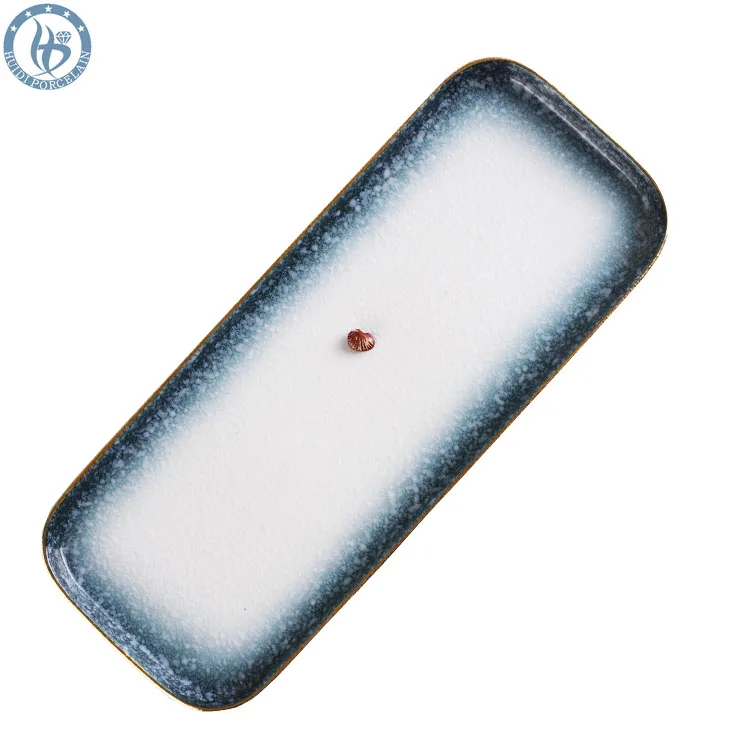 Factory direct porcelain rectangle western ceramic food serving plate