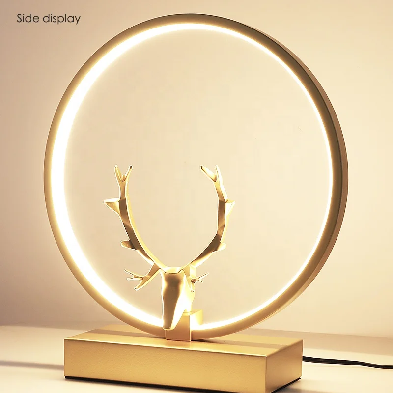 
Modern and simple hotel bedroom golden luxury decoration LED bedside lamp table lamp 
