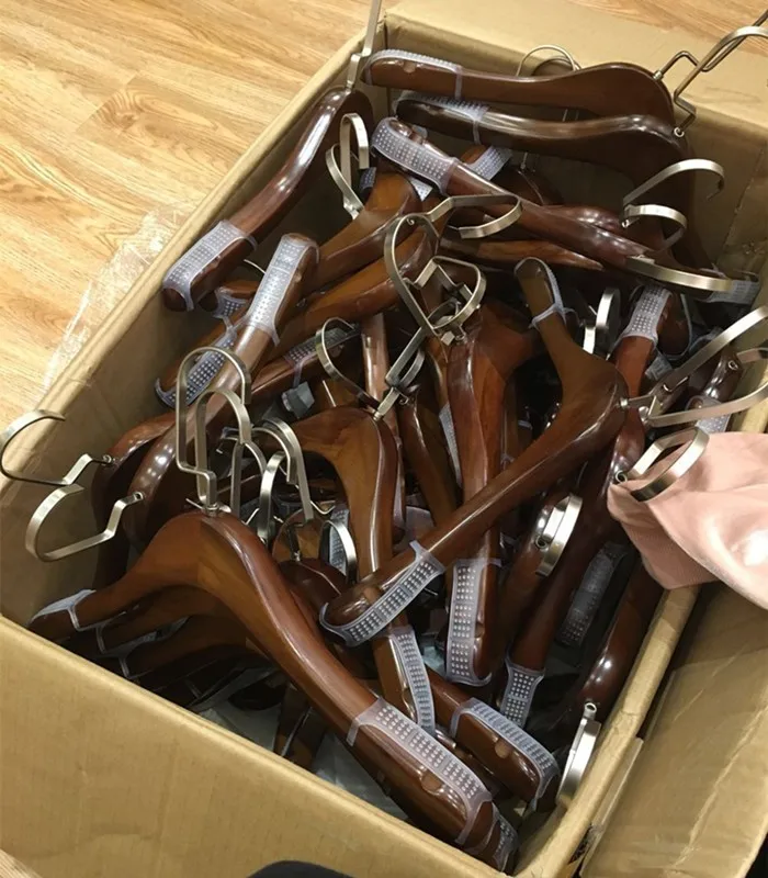 Clothing Store Solid Wood Hanger Silicone Non slip Cover Plastic Hanger Protection Transparent Shoulder Non slip Stick