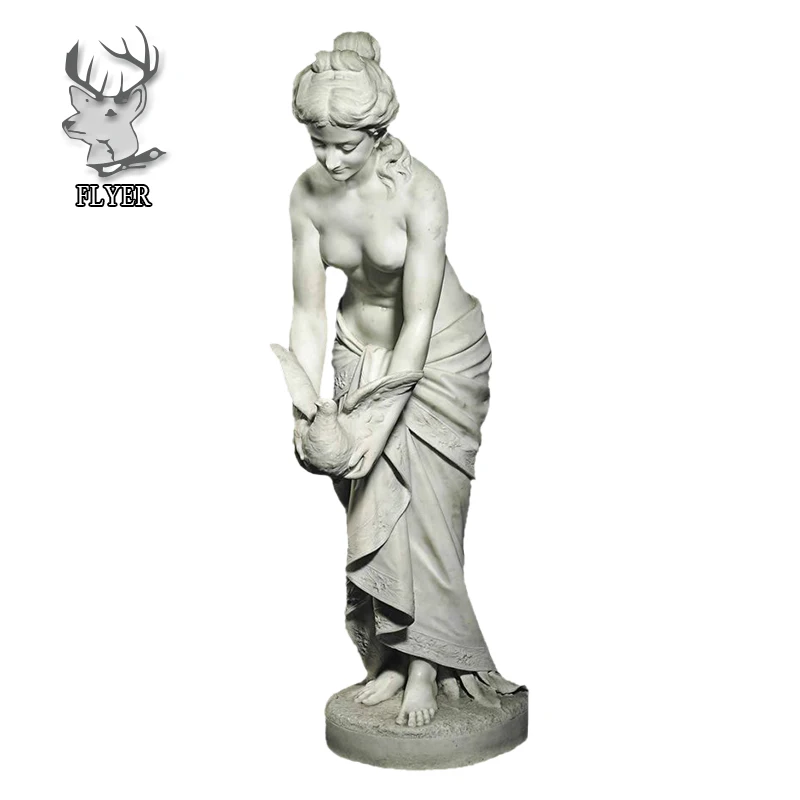 Outdoor famous marble stone naked girl statue life size handmade sex girl stone statue