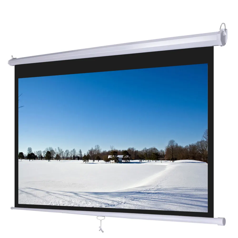 100 120 150 inch 16:9 4:3 1:1 home theater hd 4k projector screen wall mounted ceiling pull down manual projection screen