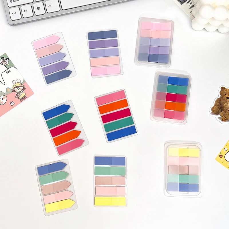 Sticky notes pet index stickers solid color creative student diy notebook message memo note note sticker for classification