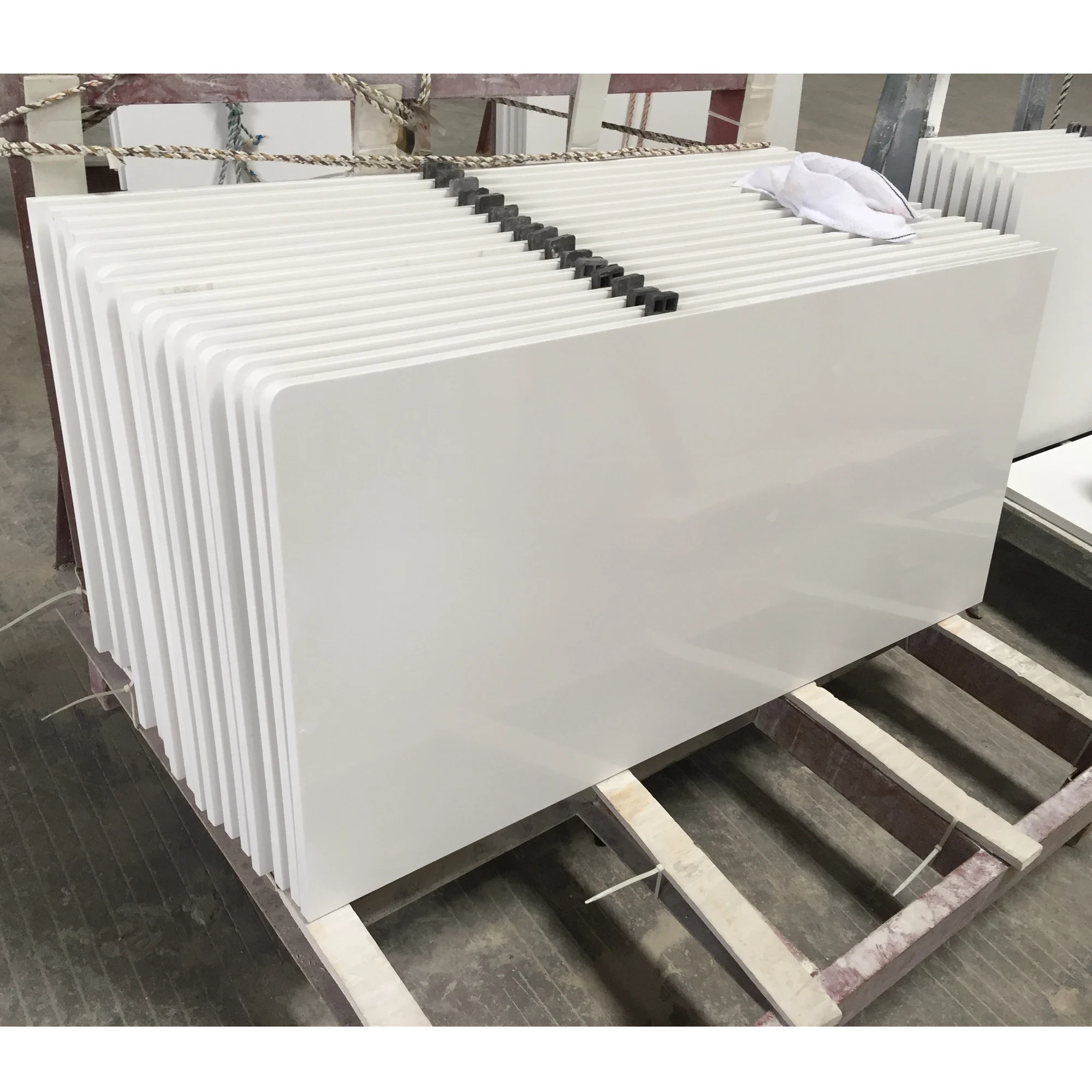 Artificial Countertop Kitchen Countertop Pure White Quartz Top