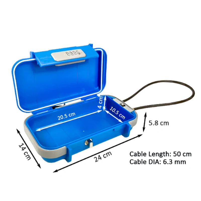 Asack G13 Big Capacity Waterproof Portable Safe Combination Lock Key Box Storage for Beach Travel Outdoor Lockbox Keybox