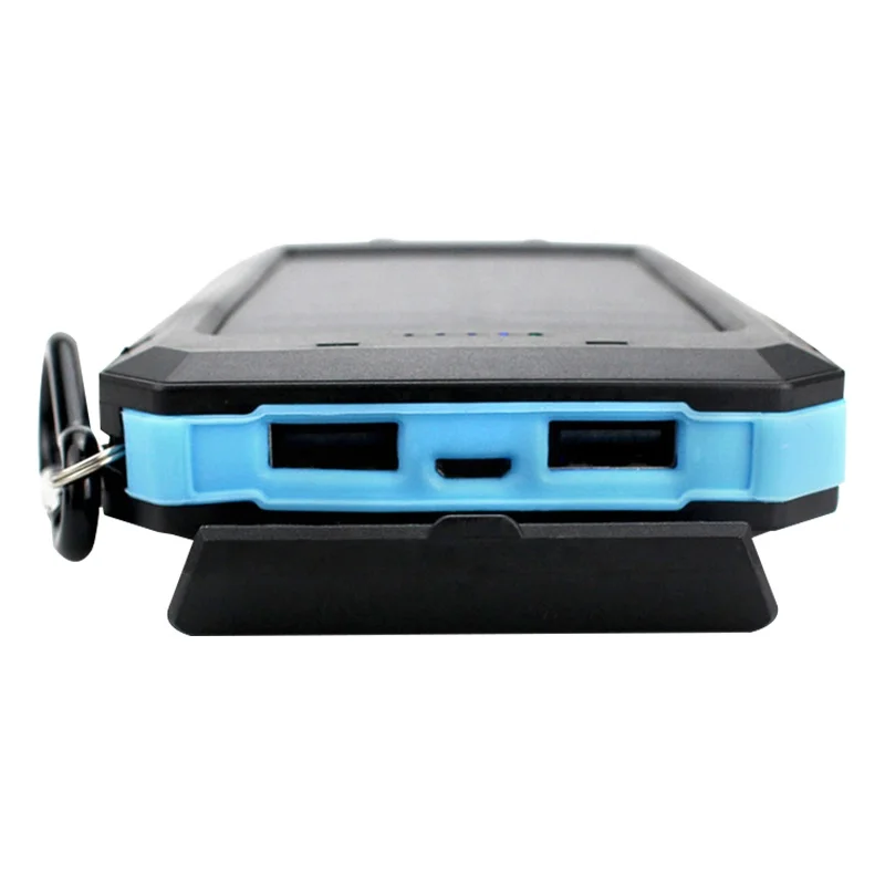  Солнечное зарядное устройство с двумя портами USB Power Bank 20000 мАч водонепроницаемый аккумулятор Внешняя портативная солнечная панель со светодиодной