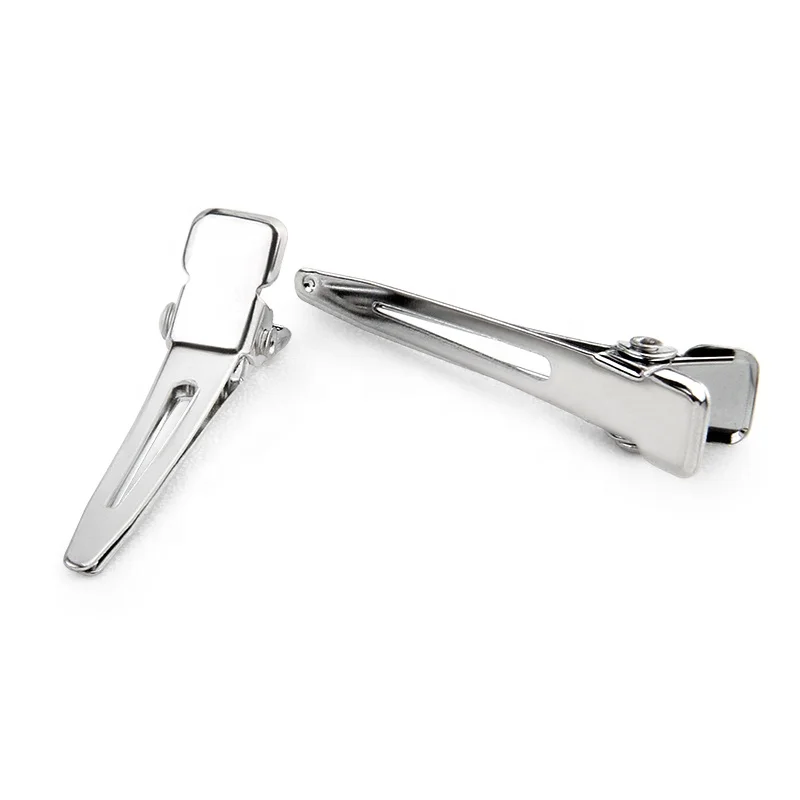 Wholesale Fashion 35mm metal nickel plated steel single prong hair clip for women girls 1000pcs