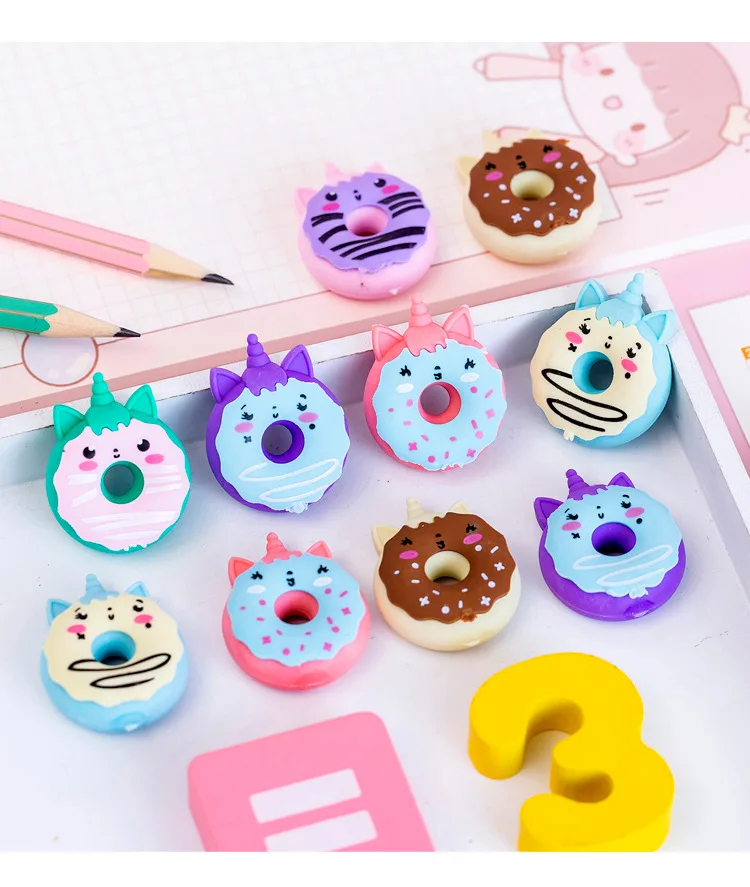 2022 Wholesales High Quality  TPR Material Cute Unicorn Shape Erasers for Girls