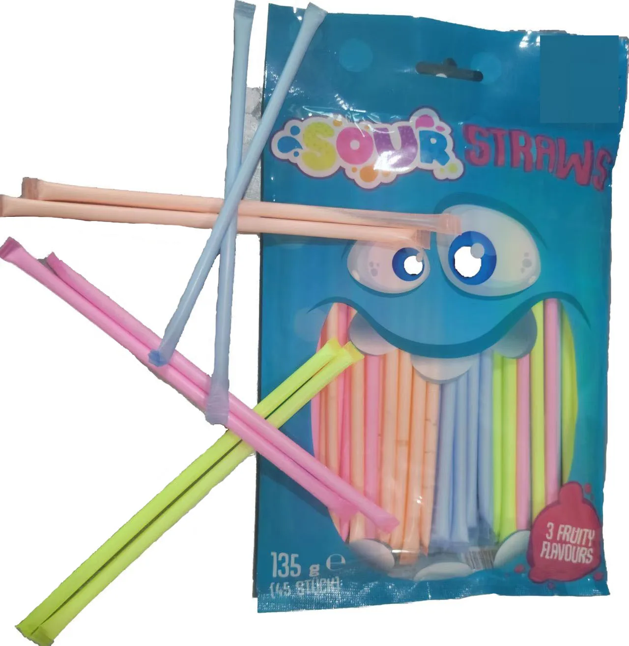 straw candy 3g per tube mix 5 flavors 5 colors sticker candy made with glucose powder