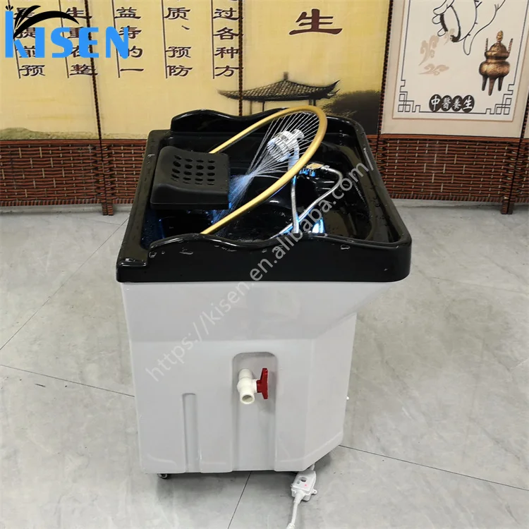 Kisen 60L big water tank portable hair spa washing salon shampoo sink basin bowl no need connect the water plumbing