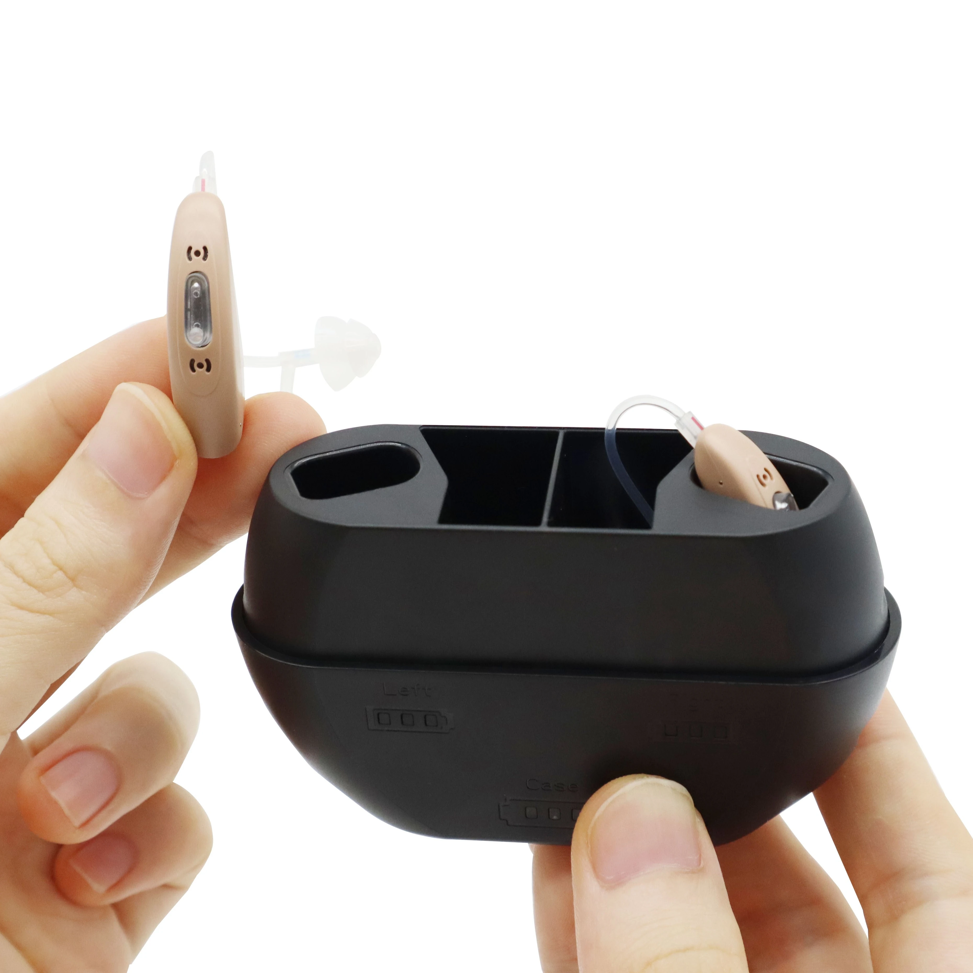 New product 2023 popular high quality china digital rechargeable 4 channel bte hearing aid for deafness