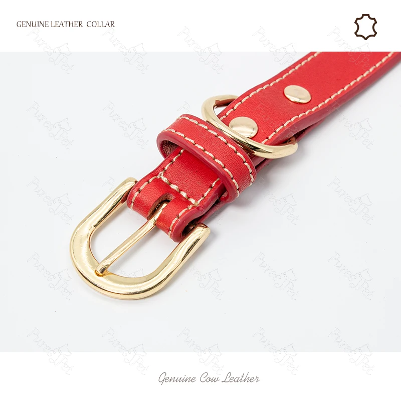 Pet GPS Tracker Factory Custom Black Real Leather Brown Genuine Leather Airtag Dog Collar