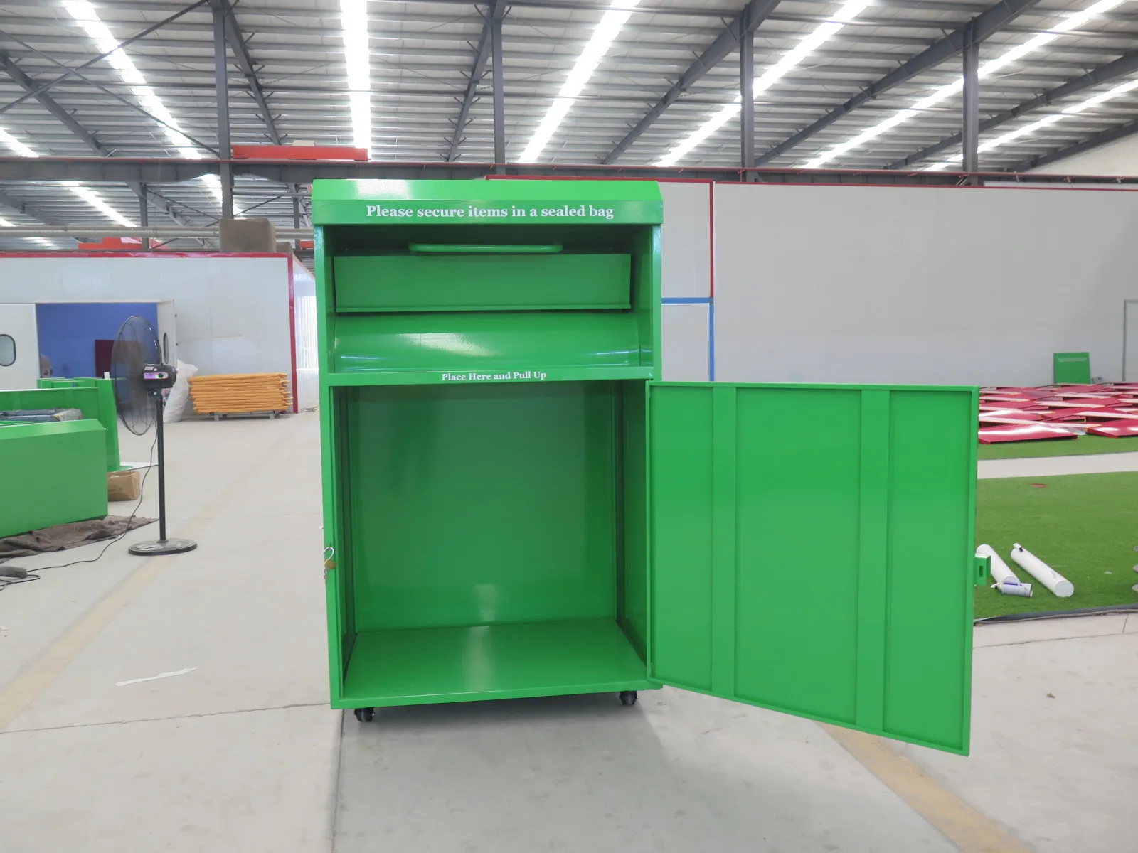 Wholesale Customized Logo Metal Clothes Donation Drop off Bin Steel Clothing Recycling Bins Clothes Donation Bin