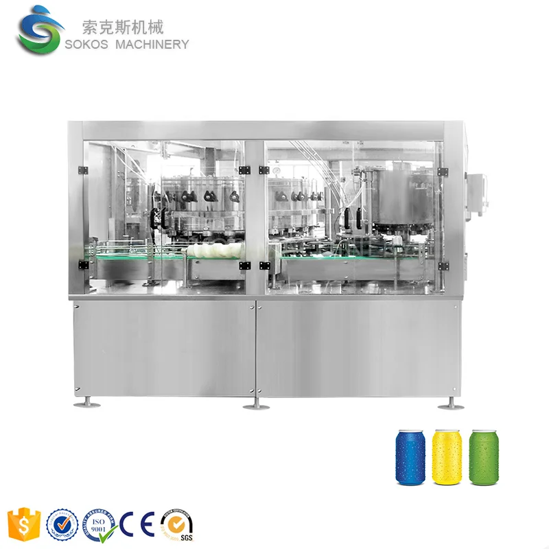 Automatic energy drink canning system line beer can bottling filling machine
