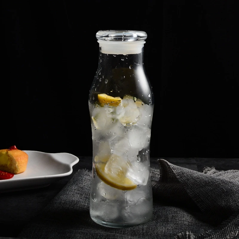 Hot Sale Products 550Ml Old Yogurt Bottle Glass High Temperature Milk Bottle With Lid