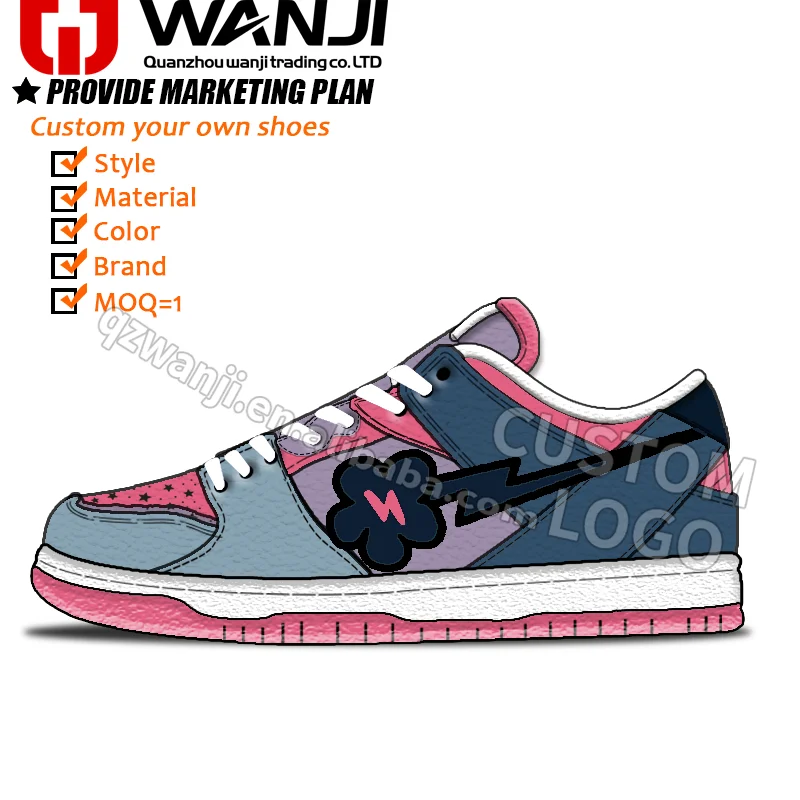 Fashion Men Blank Shoes Manufacturers Basketball Custom Logo Shoe Men Low High Casual Sport Leather Sneakers