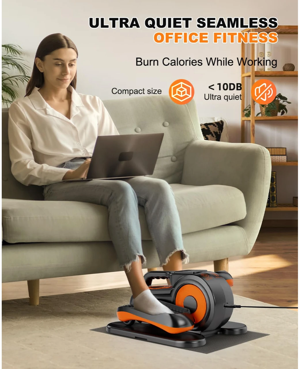 Under Desk Elliptical Machine Seniors Rehab Electric Seated Leg Foot Pedal Exerciser Stair Stepper