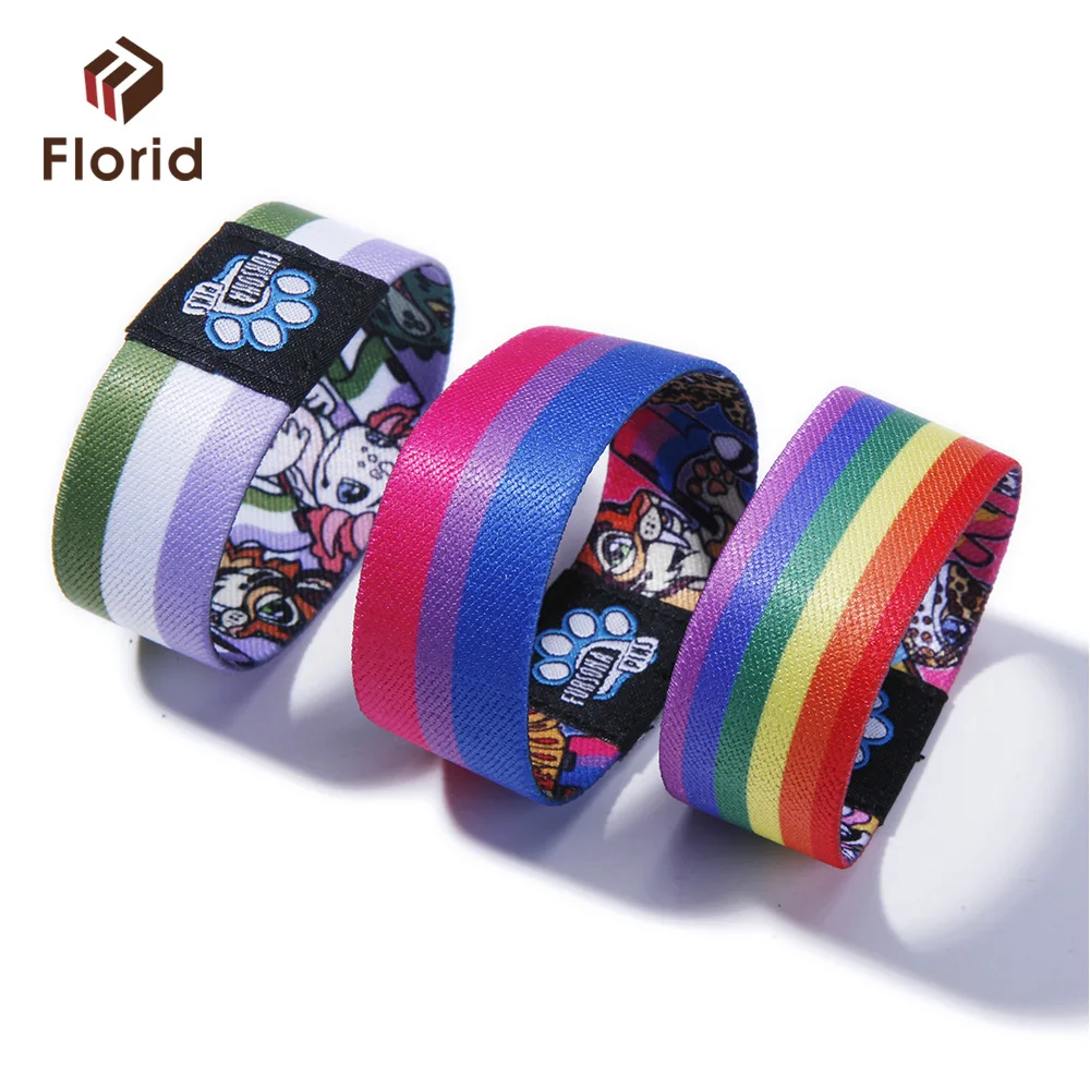 Festival Bracelet Party Wristbands Custom Woven Fabric Bracelet Knitting Bracelet Elastic Wristbands For Events