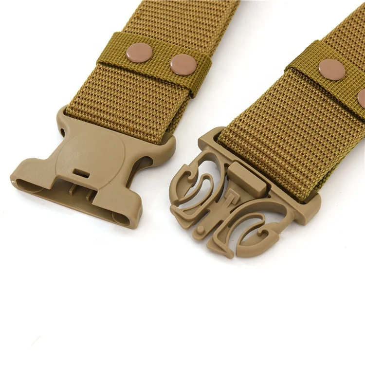 5.5cm Wide Fabric Security Training  Canvas PP Outdoor Tactical Belt with Plastic Quick Release Buckle