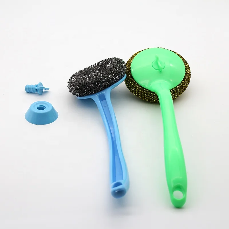 New design Durable Long Handle Soap Dispensing Interchangeable head Kitchen Spray Dish Cleaning Brush