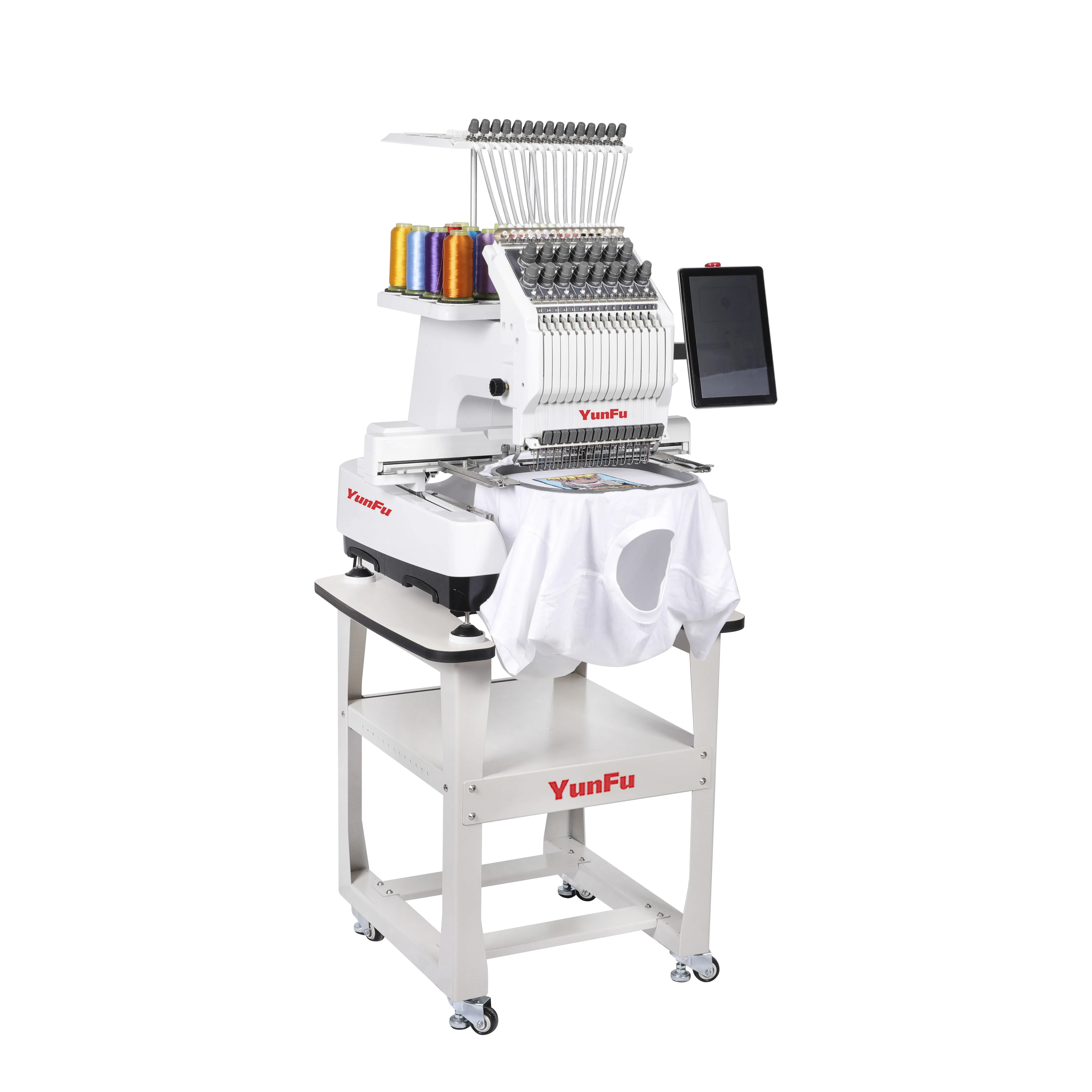 single head multi needles automatic computerized embroidery machine for hat cap tshirt