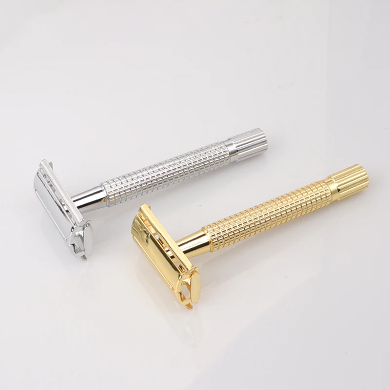 Gold color Butterfly Opening Safety Razor Twist to Open Razor Head Shaving Razor