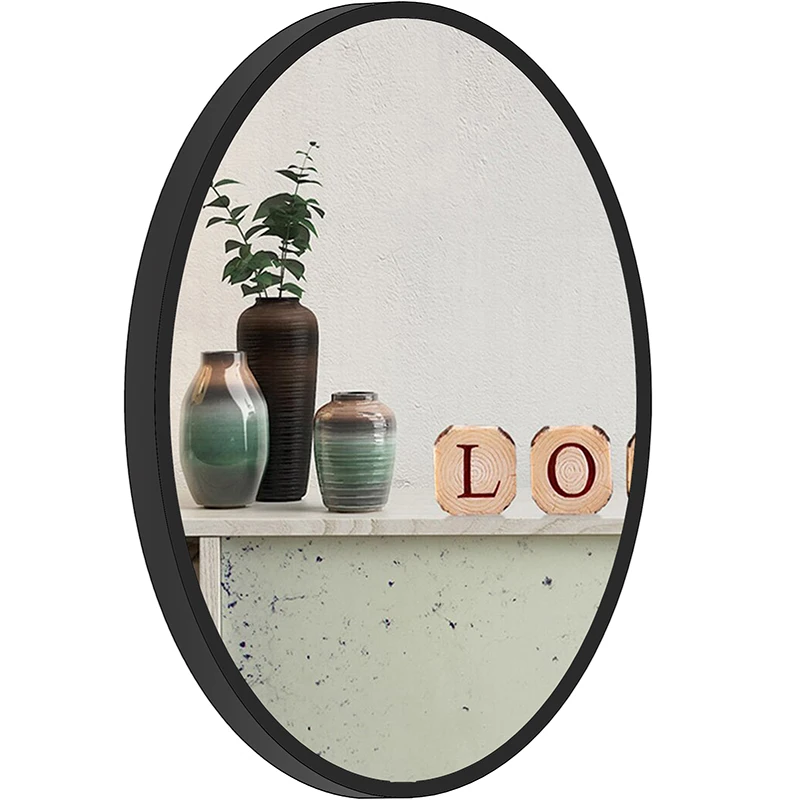 
metal frame black wall round vanity mirror espejos para pared 