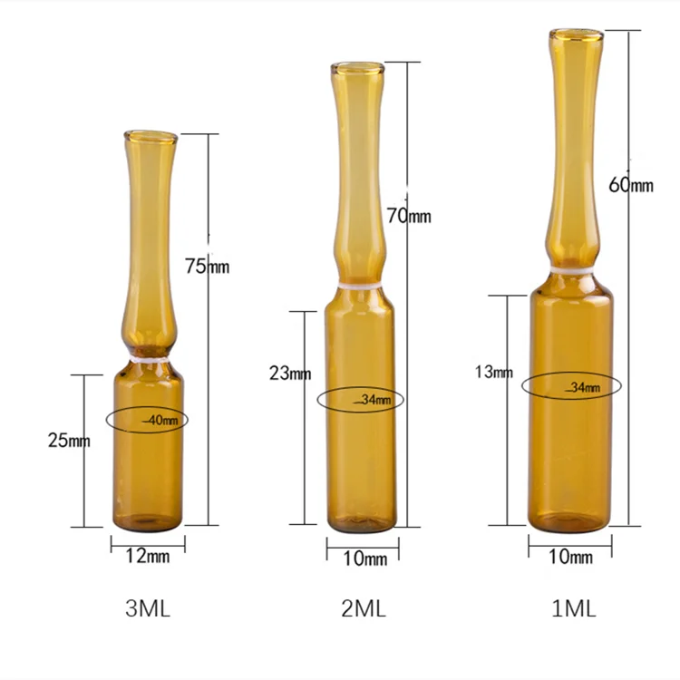 Low borosilicate clear and amber glass ampoule for pharmaceutical bottles