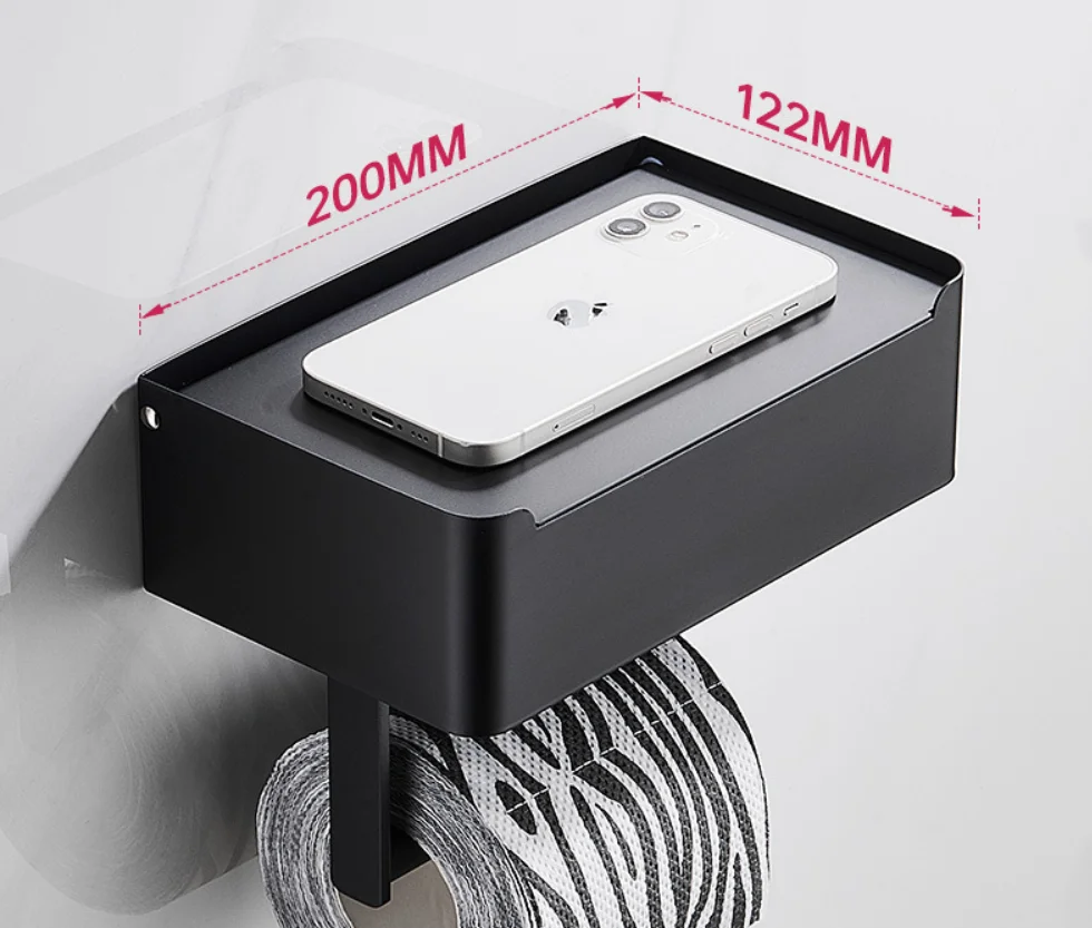 Toilet Paper Holder with Wipess Holder Wall Mounted Adhesive Toilet Paper Storage Bathroom Toilet Paper Holder