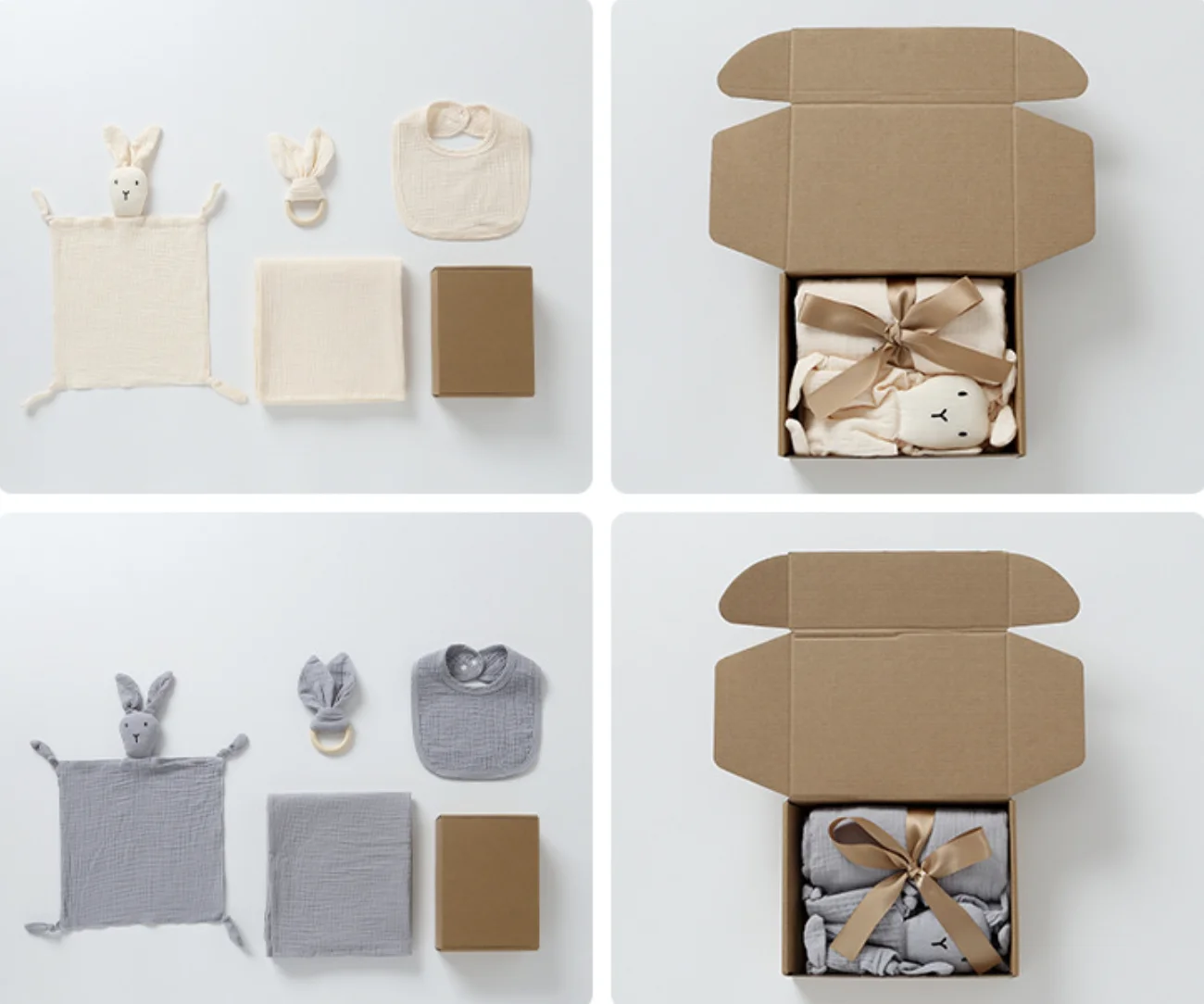 2023Cotton Infant Wrap Newborn Shower Gift Set Soft Bamboo Baby Muslin Swaddle Blanket Set Teething Baby Rattle Wood Comfort toy