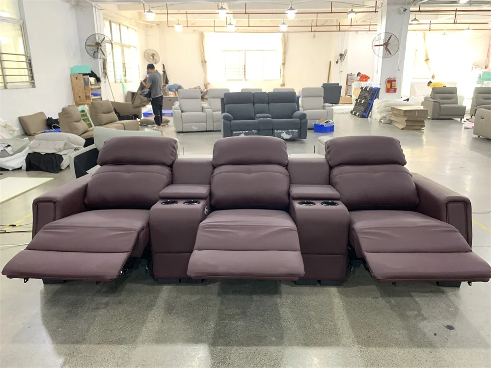 Luxury Electric Cinema Seat Lazy Boy Leather Sofa Set Sectional Recliner Home Theater Chair