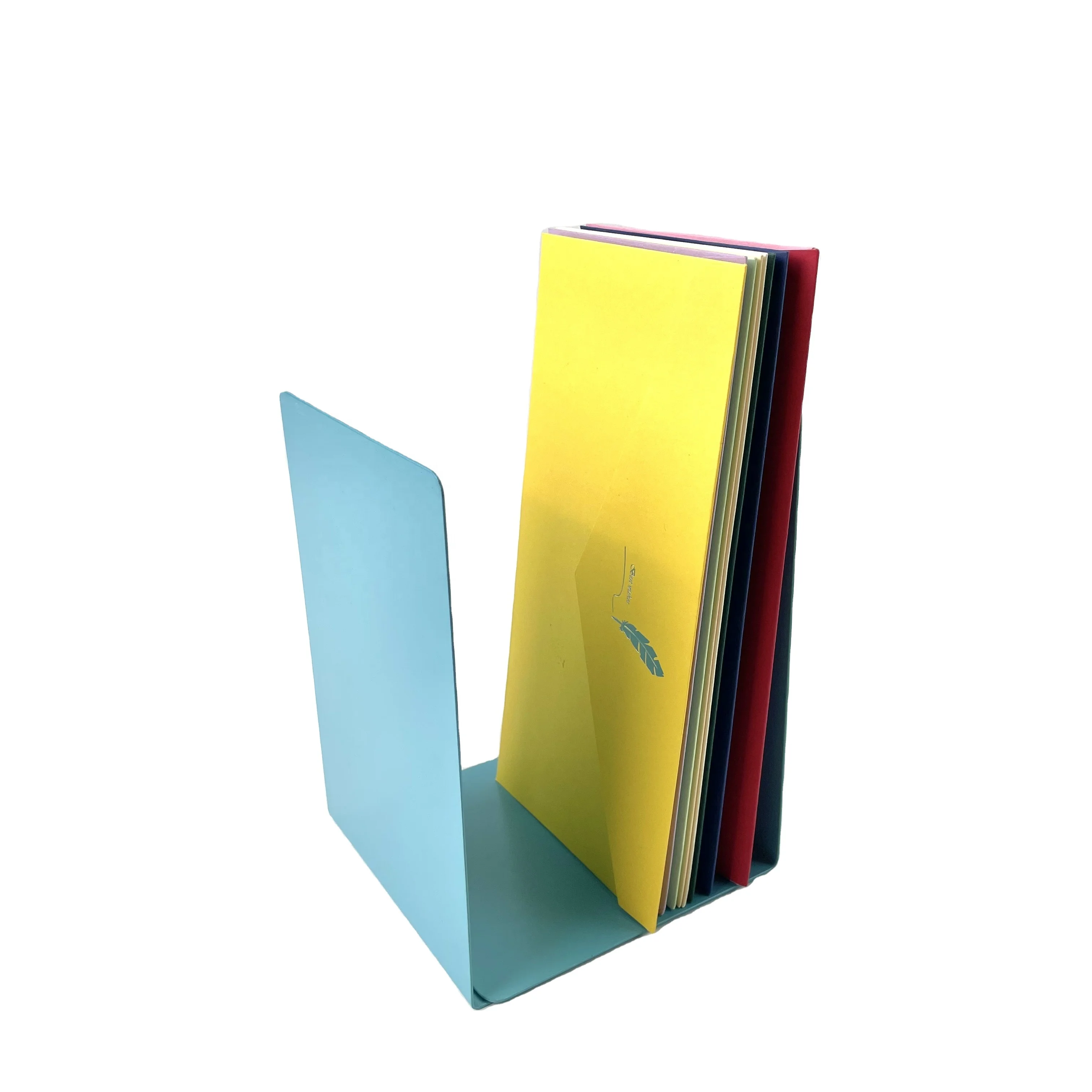 Desk Organizer Decorative Metal Bookends Blue 2 Pairs Bookends for Shelves Bookends for Heavy Books Stand Book Holder