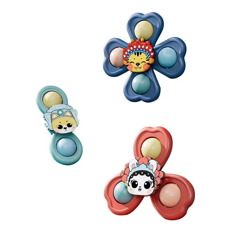Chinese Pop Elements Suction Cup Rotating Finger Gyro Chinese Wind Spinning Fidget Spinner Rattle Can Bite Early Education Toys