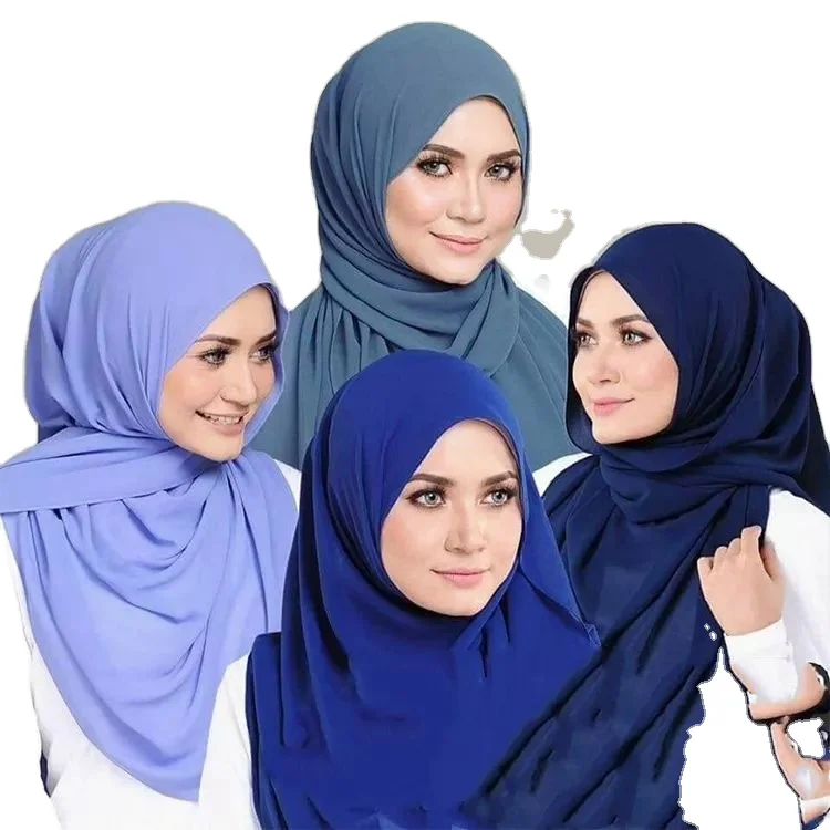 Dubai Moslem Hijab Ready for Stock Malaysia Ladies Plain Chiffon Scarf Shawls Wraps Tudung Muslim Women Chiffon Hijab