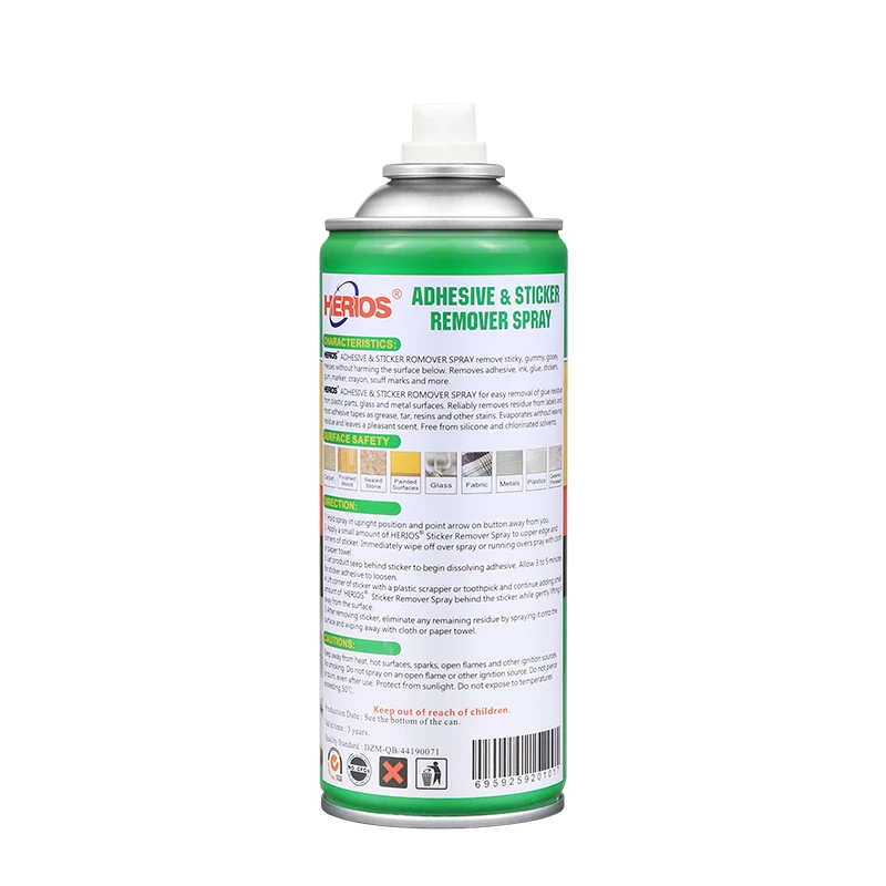 Best 450ml Herios car care products sticker and adhesive remover spray pitch cleaner for cleaning sap sticker spot coal asphalt