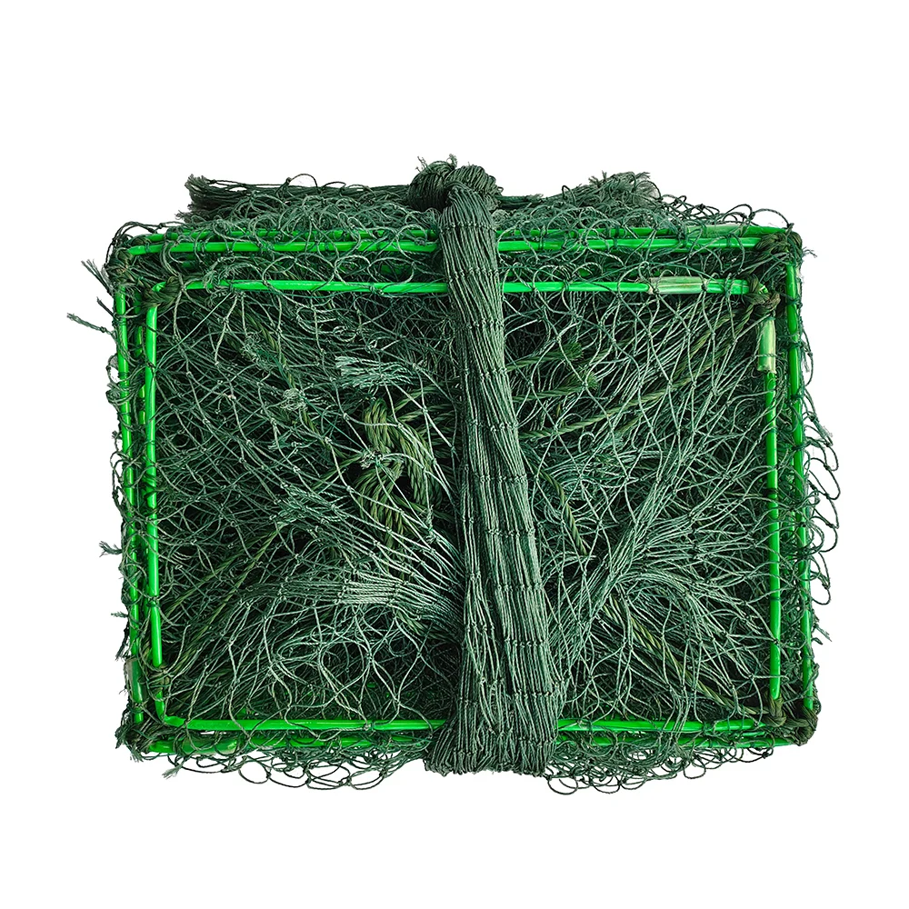 Hot selling anti-rust PVC plastic pipe wrapped foldable iron frame crab cage breeding trap