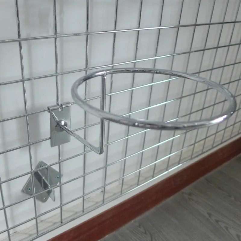 Metal Chrome Gridwall hat display rack baseball cap holder