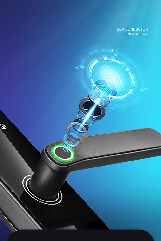 Digital Entry Door Lock Front 3D Face Recognition Fingerprint Electronica Residential Smart Lock with Type C Charge Port