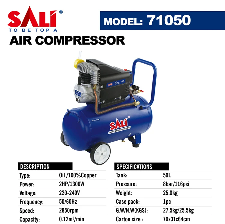 SALI 71050 50L  Low Noise Model  Electric Air Compressor