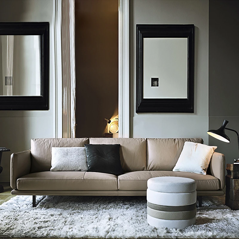 Modern Sectional Sofa European Style House  3 Seater Leather Sofa  Living Room Sofa