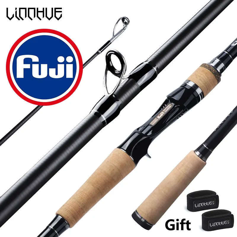 LINNHUE Fuji Ring Fishing Rod 1.68-2.7m 3 Section Carbon Fiber Trout Fishing Rod Japan Fuji Camphor Wood Stream Rod
