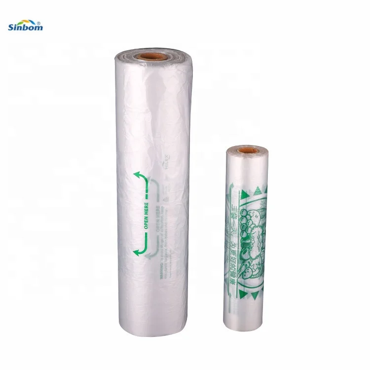 LDPE plastic custom printed transparent fresh fruit & vegetable packaging bags on roll
